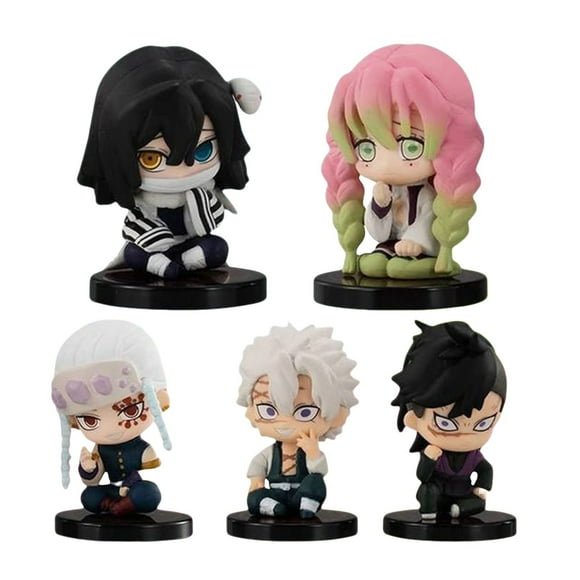 Under 10 Desktop Ornament 5 Pieces Cute Anime Action Figure Set Doll Statue Game Figure Model Drawing Room Ornaments PVC A Gift for Boys and Girls Anime Fans