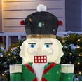 thumbnail image 4 of 3 ft. Yuletide Lane LED Light Up Outdoor Tinsel Nutcracker Christmas Decoration, 4 of 5