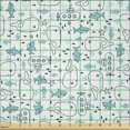 thumbnail image 2 of Ambesonne Whales Fabric by the Yard Microfiber, Sharks Tiny Fish Submarines, 3 Yards, Indigo White Sea Blue, 2 of 2