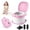 Pink, variant on Soluxeo Portable Potty for Toddlers Travel, Foldable Travel Training Toilet Seat with Storage Bag & 15 Garbage Bag, Fit Indoor/Outdoor, Pink