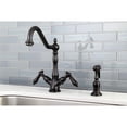 thumbnail image 3 of Kingston Brass Heritage Double Handle Kitchen Faucet With Side Sprayer, 3 of 5