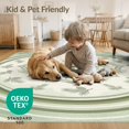 thumbnail image 4 of ODIKA 6'x9' Washable Area Rug Easy Care, Non-Shedding, Farmhouse Balanced Composition Cream Forest Vintage Hardwood for Queen Size Bedroom Under Bed Master Suite, 4 of 7