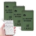 thumbnail image 1 of 3 Pack Waterproof Notebook, All-Weather Notebooks, Pocket Sized Top Spiral Notes, Army Green Police Notepad for Outdoor Home Office School (3x5 Inch), 1 of 7