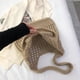thumbnail image 2 of Bolso de playa de ganchillo para mujer, bolso de viaje informal, bolso grande de compras (caqui), 2 of 8