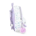 thumbnail image 5 of Justice Girls Velvet Sequin Mini Backpack with Front Chain Detail and Pom Keychain, White, 5 of 5