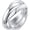 Four Rings Silver, variant on Triple Trinity Band Interlocked Rolling Ring,Width Women's Tri-tone Interlocked Rolling Spinning Ring