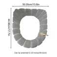 thumbnail image 3 of USSUMA Bathroom Soft Thicker Warmer Stretchable Washable Cloth Toilet Seat Cover Pads Gray, 3 of 5