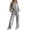 Grey, variant on Sweatsuits Women 2 Piece Outfit 2026 Solid Drawstring Wide Leg Sweatpants Crew Neck Long Sleeve Cropped Tracksuit