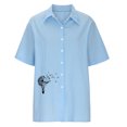 thumbnail image 3 of Birdeem Mode Femme Blouse à Boutons Imprimés Manches Courtes T-Shirt Hauts d'Été, 3 of 6