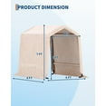 thumbnail image 4 of M optimized 6x8ft Portable Storage Shed with Roll-Up Door & Vent, Heavy-Duty Outdoor Carport Shelter Waterproof PE Tarp, for Motorcycle & Tools, 4 of 7