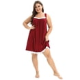 thumbnail image 6 of Women's Plus Size Nightgown Chemise Sleeveless Sleepwear Swiss Dot Tank Nightshirt Full Slip Lace Square Neck Nightwear Soft Lingerie, XL-4XL, 6 of 7