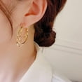 thumbnail image 2 of Large Chunky Gold Hoop Earrings for Women statement Huggie Fashion Prom Wedding Jewelry Gift, 2 of 12