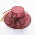 thumbnail image 4 of Dengjunhu Women Large Flower Tea Party Fascinator Hat Church Cocktail Easter British Organza Dress Hat Cap Headpieces, 4 of 4