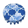thumbnail image 3 of XMXT Waterproof Round Table Cloth, Blue Watercolor Geometric Tablecloth Polyester Table Cover for Home Kitchen Dining Party Room Decor, 60 inches, 3 of 8