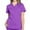Purple, variant on Women's Scrub Tops Lightweight Solid Color Healthcare Short Sleeve V-Neck Blouses Workout Scrubs with Pockets