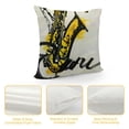 thumbnail image 4 of Music Throw Pillow Cushion Cover, Classic Painting of Jazz Saxophone Print on Plain Background Vintage Style Sketch, Decorative Square Accent Pillow Case,, 4 of 5