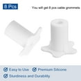 thumbnail image 3 of Paquete de 8 grommets de cable para agujero de pared de 5/8 pulgadas, kit de enrutamiento de cable de silicona, accesorios antideslizantes para pasar cables de pared para cable Ethernet (Blanco), 3 of 6