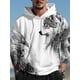 thumbnail image 3 of Sudadera con capucha con estampado 3D de lobo para hombre, estilo urbano, color verde oscuro, manga larga, con capucha, estampado de diseñador para primavera y otoño, 3 of 5