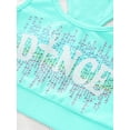 thumbnail image 6 of CHICTRY Kids Girls Sports Vest Sleeveless Shiny Rhinestone Racerback Crop Top Gymnastics Dance Tops Lake Blue 10, 6 of 7