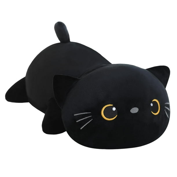 Peluche SQEQE con forma de gato negro pesado de 60 cm para niños y adultos