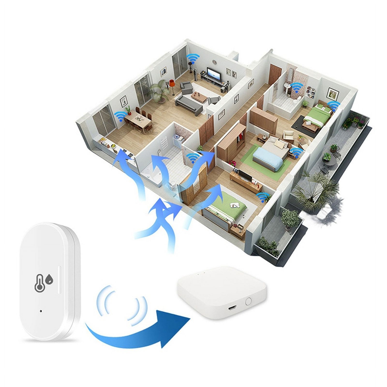 4X Tuya ZigBee Smart Temperature & Humidity Sensor, Mini Temperature Humi