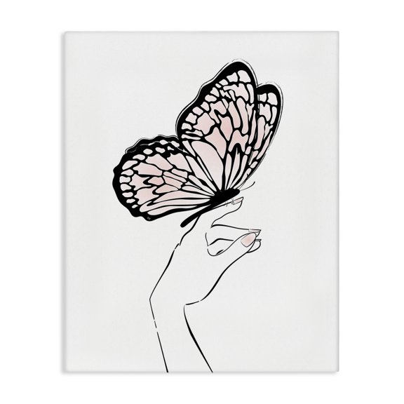Stupell Industries Glam Minimal Hand & Butterfly Canvas Art, 16 x 20, by Martina Pavlova