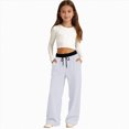 thumbnail image 7 of TOWED22 Girls Uniform Pants Flare Sweatpants Joggers Pants Preppy Clothes for Girls, 7 of 7