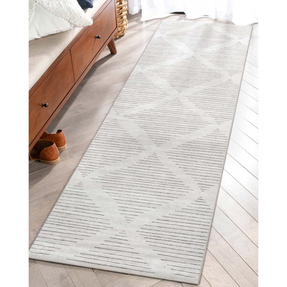 Well Woven Apollo Moroccan Modern Tribal Lattice Gray Beige Flatweave 5'3" x 7'3" Area Rug