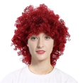 thumbnail image 3 of Curly Wavy Wigs Women Female Synthetic Hair Burgundy Wigs for Party Cosplay, 3 of 5