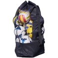 thumbnail image 1 of Black Basketball Volleyball Football Storage Net Bag,Multiple Ball Pockets Soccer Mesh Carry Bag with Shoulder Strap, 1 of 7