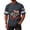Dark Gray, variant on Patriotic Men's Cotton V Neck Jersey Shirts Short Sleeve "God Bless America" Print Liberty Statue USA Flag Striped Sleeve 4th of July Light Blue L
