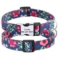 thumbnail image 3 of Didog Floral Personalized Dog Collar Soft Padded Nylon with Custom Engraved ID Buckle, 3 of 11