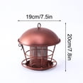 thumbnail image 3 of Bird Feeders Outdoor Clearance Metal Bird Feeder for Outside Hanging Bird Feeders 19cm Large Roof Tray Brushed Copper 5 Port, 3 of 7