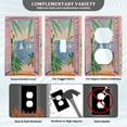 thumbnail image 3 of Yayeee Toggle Light Switch Wall Plate 1-Gang 4.5"x2.7" Home Decorative Outlet Cover, Pink Seaside Boat, 3 of 7