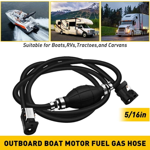 QHUDLV Fuel Gas Hose Marine Lines Pump - Oil Transfer Hand Pump for Outboard