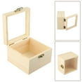 thumbnail image 2 of Wooden Square Hinged Storage Boxes Craft Gift Storage Container Dust Jewelry Box, 2 of 9