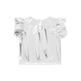 thumbnail image 6 of vastwit Toddler Girls Blouses Metallic Shirts Party Tops Ruffle Short Sleeve Tee Concert T-shirt Silver 4T, 6 of 7