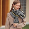 thumbnail image 5 of Bufandas para mujer Bufanda de invierno Bufanda clásica a cuadros Bufanda cálida Bufanda de invierno con tacto de cachemira Bufandas suaves de gran tamaño Chal grande de punto, 5 of 5