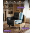 thumbnail image 6 of LAZZO Tufted Leather Accent Chair, Mid-Century Modern Upholstered Armchair for Living Room and Bedroom, Black, 6 of 8