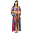 thumbnail image 5 of Bimba Exclusive Rayon Kaftan Chic Coverup Dress Drawstring Waist Night Wear, 5 of 8