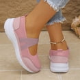 thumbnail image 2 of IEMIEMIEM Women's Mary Jane Style Elastic Strap Shoes Lightweight Comfortable Sneakers Non Slip Slip On Casual Shoes Breathable Walking Shoes Pink 9 Wide, 2 of 7