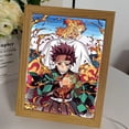 thumbnail image 3 of Lámpara de luna con pintura de luz de anime Kyojuro Rengoku Kimetsu Demon Slayer, marco de fotos LED para arte de pared de habitación, decoración de Hoom No Yaiba, regalos, 3 of 5