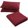thumbnail image 2 of Sapphire Home 3-Piece King/Cal-King Oversize Bedspread Coverlet Bedding Set w/2 Shams, Soft Touch, Solid, Stylish Embossed Pattern, All-Season Oversize Comforter Bed Cover, Emma King Burgundy, 2 of 3
