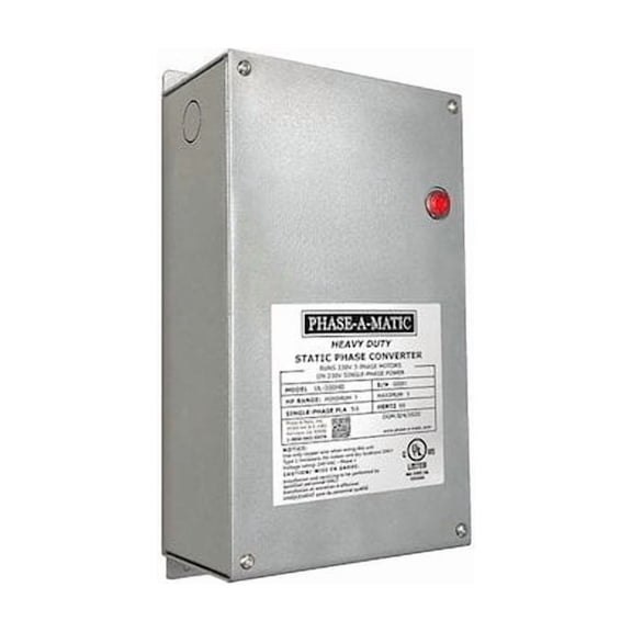 Phase Converter, Static, 208/230V AC, 208/240V AC, 15A, 9.6A UL-300HD