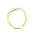 thumbnail image 5 of 1/2 CT Round & Baguette Cut Natural White Diamond Crossover Band Ring In 14K Yellow Gold Plated 925 Sterling Silver (Color: I-J, Clarity: I2-I3, 0.50 Cttw) -6, 5 of 7