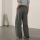 thumbnail image 4 of Women's Wide Leg Lightweight Elastic Waist Loose Jogging Pants Casual Workwear Sports Pants with Pockets Navy Blue XXL, 4 of 4