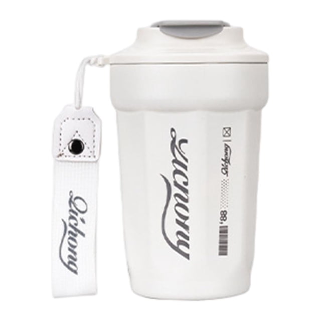 GROWTH TANK Bouteille d'Eau en Acier Inoxydable 480 ml avec Poignée Réutilisable pour Blanc