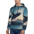 thumbnail image 3 of Fotbe Men's Hoodie with Dancing Whale Pattern - Kangaroo Pocket Pullover Hooded Sweatshirt, Perfect for Daily Wear, Travel, and Home-X-Large, 3 of 7