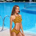 thumbnail image 4 of Womens Sexy Swimwear Hallowen Black Bats Floral 2 Pcs Push-up Halter Tie Swimsuit/Bathing/Bikini Set, Small, 4 of 6