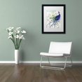 thumbnail image 3 of Trademark Fine Art "Peacock Nouveau I" Canvas Art by Color Bakery White Matte, Black Frame, 3 of 4